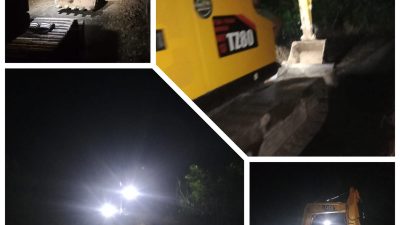 BPBD Tidore Turunkan Alat Berat Bersihkan Longsor di Dusun Talaga